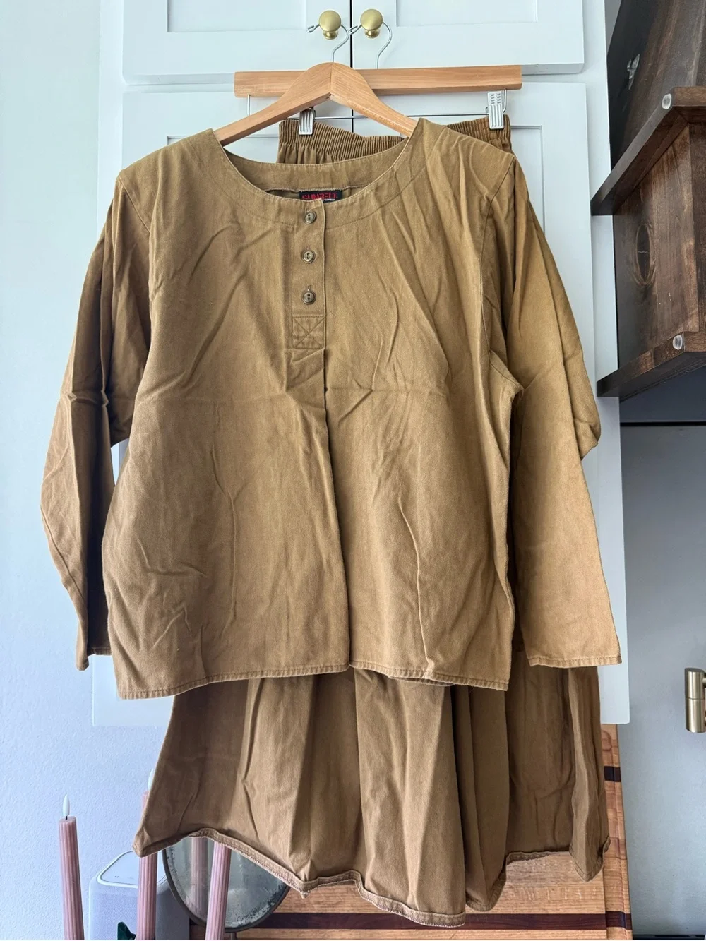 Vintage Sunbelt Sportswear| Brown Cotton Skirt Set| Medium| Made in USA - Picture 1 of 6